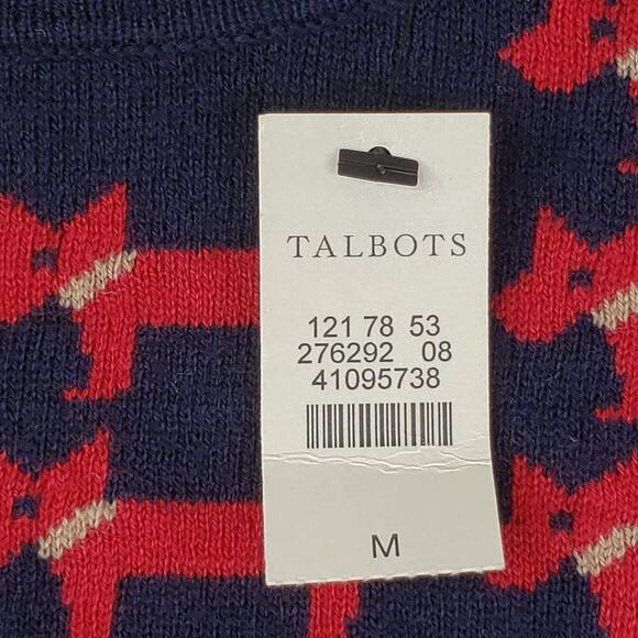 Talbots Women’s Size Medium Black Red Pullover Sweater Scotty Dog Novelty New - Picture 5 of 8